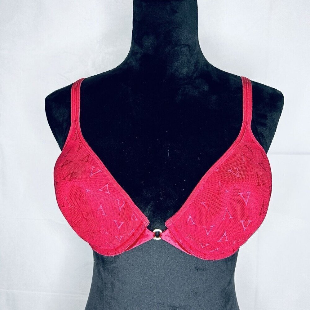 Victoria's Secret Lightly Lined Demi Monogram V Bra Size 36D Pink Underwire
